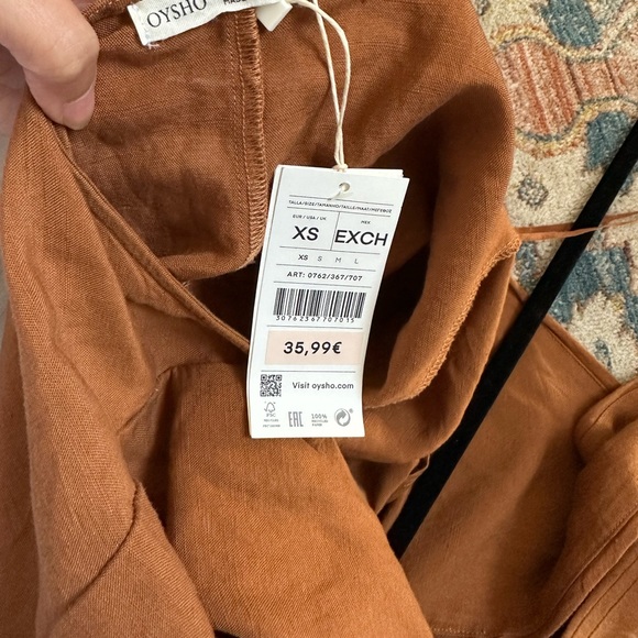 Beautiful Oysho brown linen halter/backless dress from Spain - Picture 4 of 4